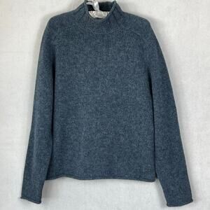 Sierra Designs Sweater Women's Medium Blue Blue 100% Wool Shetland Roll Neck